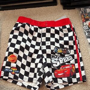 Disney Cars Black and White Swim Trunks
